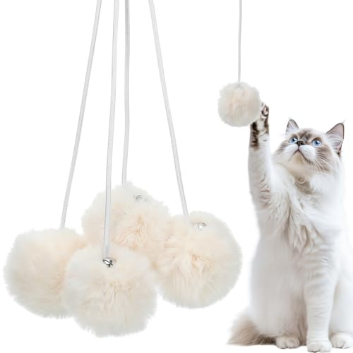 Toddmomy Katzenbälle Mit Glocke 4Er Set Ersatzball Für Kratzbaum Hängendes Katzenspielzeug Aus Plüsch Interaktiver Ball Für Türgriffe Schränke Und Möbel