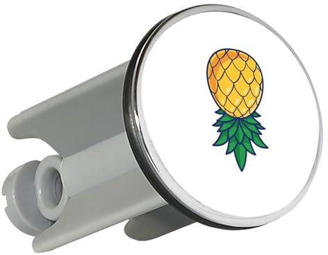 Huuraa Waschbeckenstöpsel Ananas Comic Geschenk | Universal Stopfen 4cm höhenverstellbar Abflussstopfen Geschenkidee Stöpsel mit Motiv für das Waschbecken