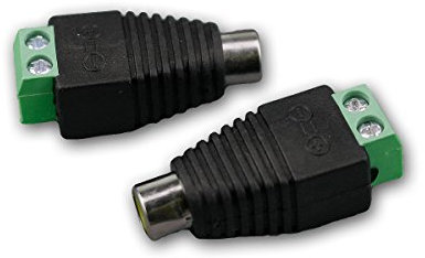 world-trading-net - Adattatore presa RCA cinch, presa a morsetto a 2 pin, collegamento cinch per cavi audio, video, altoparlanti, set da 2