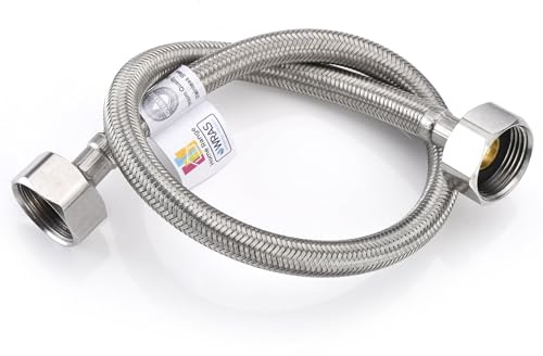Home Range 1x 500mm BSP 3/4 x 1/2 Stainless Steel Hose | WRAS Approved | High Pressure 10 Bar Braided Flexible Hose | Plumbing Connector for Kitchen, Bathroom & Boiler | Durable, Corrosion-Resistant