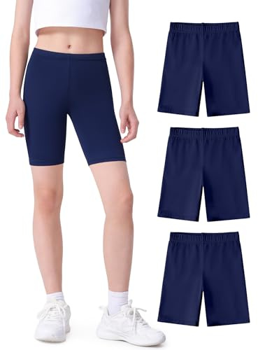 Witwot 3 Pack Girls Cycling Shorts Dance Bike Cotton Gym for Kids Black 12-14Years Tag 160