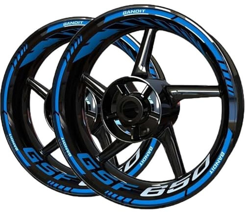 Pegatina Borde Ruedas Cinta Adhesiva Reflectante para Llantas De Motocicleta para Suzuki GSF650 GSF 650 Bandit, Juego Completo. Calcomanías Ruedas(Color 5)