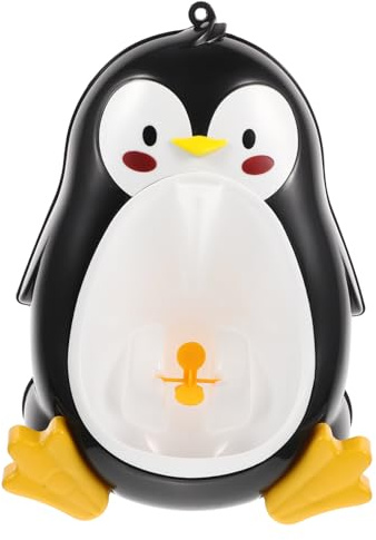 Gatuida Orinatoio Materiale Abs Resistente Grande Capacità da Allenamento a Forma di Pinguino, Montato a Parete e Ventose Potenti per Bambini per Bagno e Casa