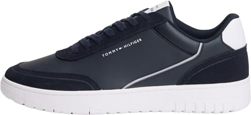 Tommy Hilfiger Men's Th Basket Core Leather Suede Mix Fm0fm05881 Low Top