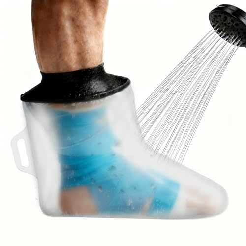 Apasiri Housse de plâtre imperméable pour douche – Protecteur de plâtre réutilisable pour adultes, sac de douche sans latex, joint étanche pour cheville cassée, plaie, bandage et protection contre les