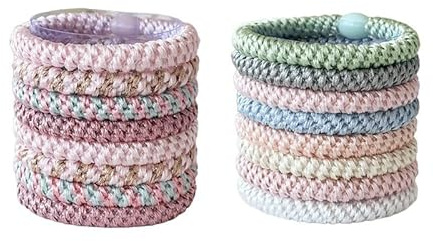Bunte Haargummi, 8 Stück Haargummis Damen Mehrfarbigen,Mehrfarbigen Haargummis, Modische Damen Haarbänder, Geflochtene Hair Ties, Geeignet Für Dickes, Glattes Und Lockiges Haar (2PCS-I)