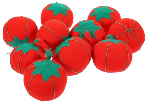 HOODANCOS 10 Stück Nadelkissen Tomaten Motiv 65cm Rund Rotes Filz Material Praktisches Nähzubehör für Handarbeiten und Selbstgemacht Sicheres Nadelsortierkissen für Täglichen Gebrauch