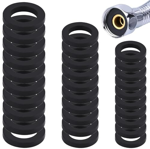 30 Joint Plomberie Rondelle de Joint en Caoutchouc Joint Pomme de Douche, Joint Torique d'Étanchéité pour Plomberie pour pommeau de douche 1/2, 3/4, 1, robinets, tuyaux de douche