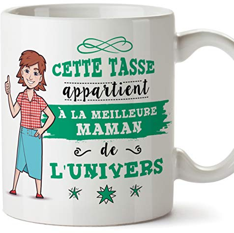 Mugffins Mère Tasses Originales de café et Petit-déjeuner à Donner Maman -Cette Tasse Appartient à La Meilleure Mère de l'univers - Mug Céramique 350 ML