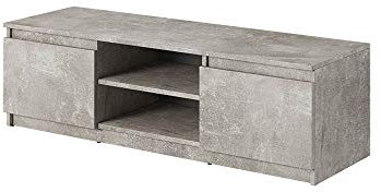 Selsey Permys - Fernsehschrank/TV-Lowboard in Matt 120cm (Betonoptik Matt, ohne LED)