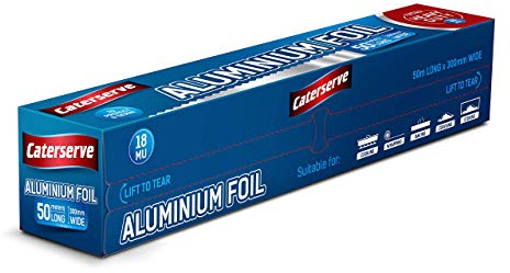 Caterserve Premium 18 mikron matservice catering aluminiumfolierulle, 30 cm x 50 m