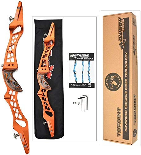 AMEYXGS Bogenschießen Recurve Bogen Riser 25 Targeting Takedown Aluminium CNC Recurve Bogen Handle ILF Gerät für die rechte Hand (Rot)