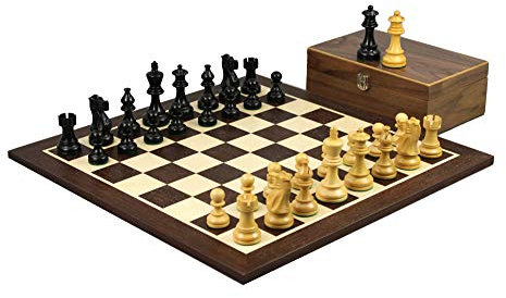 Wenge Chess Set 21 Inch with Weighted Ebonised Classic Staunton Chess Pieces 3.75 Inch