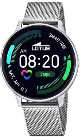 LOTUS Montre pour Homme 50014/1 Smartwatch Boîtier en Alliage Gris Bracelet en Acier Inoxydable Gris