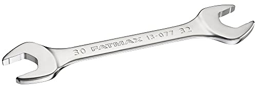 Stanley FatMax Doppel-Maulschlüssel FMMT13077-0 (30 x 32 mm, 15 degree gekröpft, mit Anti-Rutsch-Profil für verbesserten Schraubenkontakt), Stahl