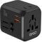 BYGD Reiseadapter Weltweit, Universal Steckdosenadapter Mit 3 USB Ports und AC, Reisestecker Adapter Internationale für USA Europa UK Asia usw