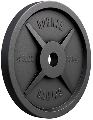 GORILLA SPORTS® Olympia-Hantelscheiben 1,25–30 kg, 50 mm, Gusseisen | Mit erhöhtem Griffrand, Gewichtsangabe und massivem Gusseisen; einzeln oder im Set, Gewichtsscheiben, Hantelscheiben-Set