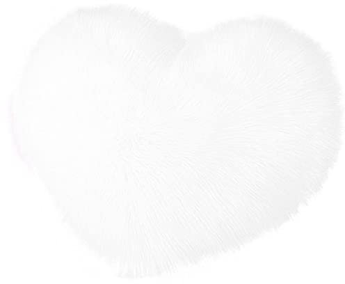 CUSROS Flauschiges Herzkissen, Plüschkissen Imitation Wolle Wurfkissen, schöne weiche Kissen - dekorative herzförmige Sofa Kissen homewares Sofa Kissen Weiß