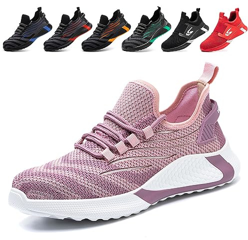 AFJYG Chaussure de Sécurité Homme Légère Baskets de Sécurité Femme Respirant Chaussure de Travail en Acier Toe Unisexes