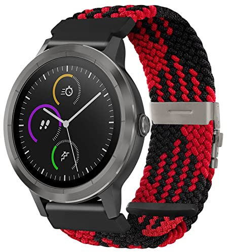 SITAFU Armband für Garmin Vivoactive 3/3 Music, 20 mm Nylon Elastisches Verstellbar für Garmin Venu/Venu sq/Vivomove 3/HR/Venu 2 Plus/Forerunner 645/645 Music/Forerunner 245/245 Music