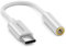deleyCON 10cm Adaptador de Auriculares USB C a 3,5mm Jack AUX - Compatible con Apple Samsung Google Huawei Xiaomi Smartphone Teléfono Móvil Tableta Portátil PC Surface Auricular Altavoz - Blanco