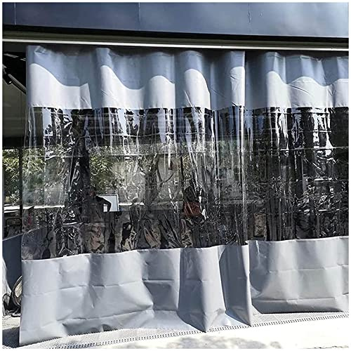 Sonakia wasserdichte Plane Seitenwände, Transparente Wetterfeste Vorhänge, PVC-kunststoffplane Mit Ösen, Markise, Outdoor-planenvorhänge Für Garten/pergola/pavillon,WxH-2x3.5m/6.56 * 11.48ft