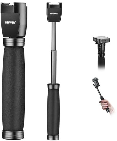 NEEWER 8,7/22cm Teleskop Interview Mikrofongriff für Wireless Go, Lavalier Videomikrofon Handheld Adapter mit kalten Schuhen Kompatibel mit RODE Wireless Go II DJI Mic CM22, MS003