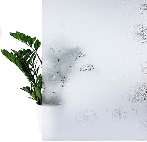 Fensterfolie statisch 45x150 cm | Sichtschutzfolie Fenster Milchglasfolie statisch haftend | Folie Fenster für Bad und Büro - Tageslicht genießen, Sichtschutz erhalten | Löwenzahn