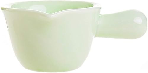 JOEBO Gravy jug Porcelain Gravy Sauce Boat Gravy Sauce Boat Saucer Stand Traditional Porcelain Gravy Sauce Boat with Saucer Porcelain Gravy Boat cream jug with handle /91 (Color : Green)