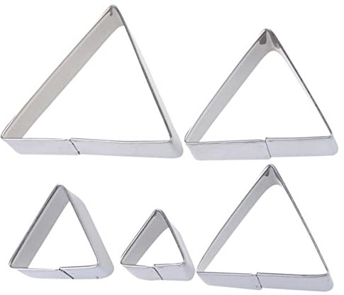 LIFKOME Triangle Cookie Cutter Stainless Steel DIY Biscuit Mold Baking Tool for Home and Shop 10pcs Set Silver