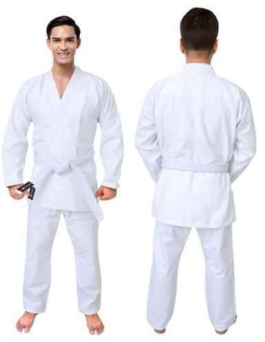 URBANSBEE Kimono judo - Tuta da Judo Professionale 100% Cotone Ultra Leggera per Uomini/Donne, GI Judo BJJ, Arti Marziali, kimono Karate,MMA,Jujitsu, Resistente/Comodo per Allenamento/Competizione