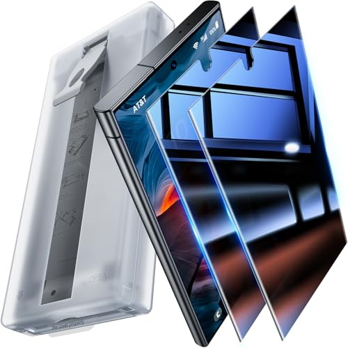 UniqueMe für Samsung Galaxy S24 Ultra Sichtschutz PET Folie - 2 Stück | Privacy Displayschutz Sichtschutz für Samsung Galaxy S24 Ultra Schutzfolie, Auto Installation, Anti Spy Screen Protector