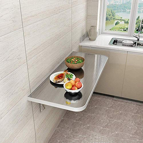 Suuim Wandtisch, klappbarer Wandtisch, Küchenkonsole aus Edelstahl 304, hohe Tragfähigkeit 100 kg, verwendet in Fast-Food-Restaurants, 100 cm (39,5 Zoll) x 40 cm