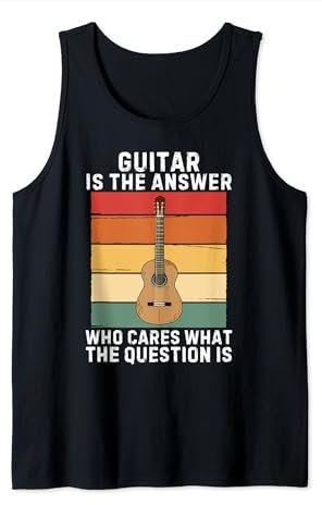 Vintage-Gitarre ist die Antwort, wen interessiert es, was die Frage ist Tank Top