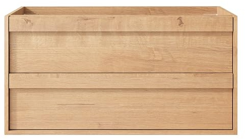 UEV Waschbeckenunterschrank hängend 90cm, Soft-Close-System, Natur