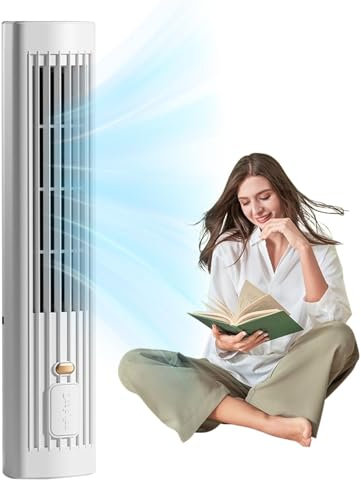 Ventilatore a torre da scrivania,Ventilatori a torre per camera da letto | Ventilatore di raffreddamento a torre da scrivania ricaricabile tramite USB silenzioso - Apparecchio di raffreddamento da