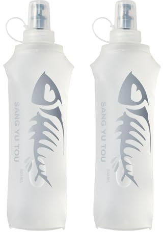 Gourde Souple Lot De 2 Bouteilles Pliables, 500ml Flasque Running Poche Hydaratation Réservoir Bouteille D'eau Pliable Soft Flask Gourde De Sport En Plein Air Pour Course À Pied Randonnée Cyclisme