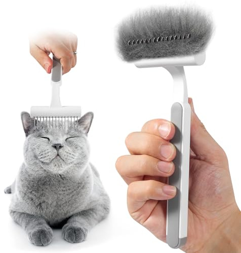 TRUSTV Undercoat Rake for Cats & Small/Medium Dogs - Deshedding Brush Dematting Comb for Pets Remove Loose Hair & Matted Fur, Deshedding Grooming Tool for Kitten, Puppy, and Horses(Grey)
