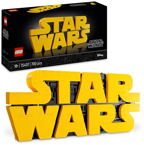LEGO Star Wars 75407 Brick-Built Star Wars Logo - Collectible DIY Building Set for Adults - Iconic Pop Culture Model Kit - Home Office Display Piece - Gift Idea for Adult & Teenage Fans