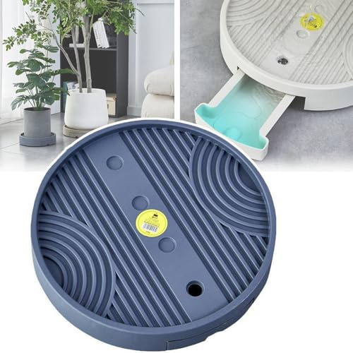Carro Para Macetero Con Ruedas, Palet Móvil Para Plantas, 4 Poleas Ocultas/silencioso Y Suave, 29,5/32,5/35,5 Cm, Cajón De Almacenamiento De Agua + Salida De Filtro De Agua, Transpirable ,32.5cm,Grey