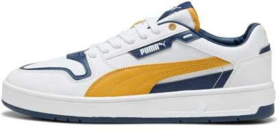 PUMA Sneaker Unisex Court Classic Street, Puma Bianco Archivio Oro Blu Persiano, 45 EU
