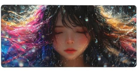 Large Mouse Mat XXL girl Mouse Pad, Mouse Mats for Desk Protector Mat with Anti-Slip Base, Waterproof&Durable Mousemat for Gaming, Office, Home, Stitched Edges Keyboard Mat 1200x600x3mm Color t-2826