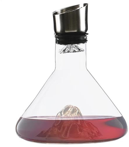 Decanter per vino, Caraffa in vetro di da 1500 ml, Bottiglia dispenser di vino, Aeratore portatile, Decanter per vino bianco e rosso, Caraffa per versare vino, Decanter per vino in