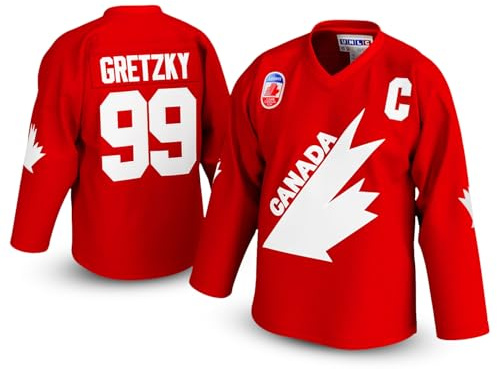 UNLC #99 Gretzky Canadian Hockey Jersey – Stitched Letters & Numbers, Authentic Apparel, Breathable Polyester, Red 5X-Large