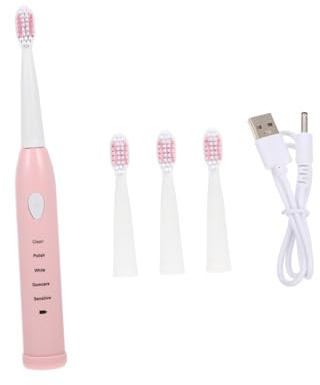 Mikinona Data [ Spazzolino Elettrico Per Bambini, Spazzolino Automatico Usb Ricaricabile, Set Spazzola Morbida e Testina Rimovibile, Design Cartoon Per Pulizia Dentale Completa