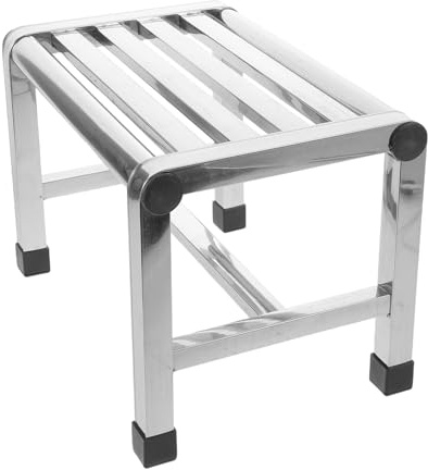 NOLITOY Tabouret Acier Inoxydable Étanche Petit Banc de Salle de Bain Compact 285X201X26 CM Siège Ergonomique pour Adultes Personnes Âgées et Usage la Cuisine Marchepied Robuste et