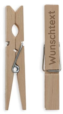 Gravur-Fabrik Wäscheklammern personalisiert – 10 Holzklammern mit | Individuelle Gravur bis zu 10 verschiedene Texte. Ideal für DIY, Deko, Hochzeit, Taufe und Geschenke