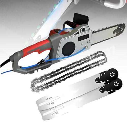 Electric Concrete Saw, 5800/6500W Chainsaw with 2 Diamond Chains and 2 Guide Plates, 14-19 Inch Cutting Depth, Suitable for Granite and Reinforced Concrete