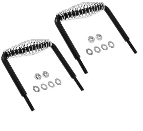 Puupaa Maniglie in acciaio per barbecue con staffa di montaggio, design a molla Cool Touch per caminetti e stufe a legna, parti di ricambio facili da installare, confezione da 2