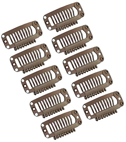20pcs Tressenclips Perücken Clips Haarclips Tressen Haarverlängerung - Braun